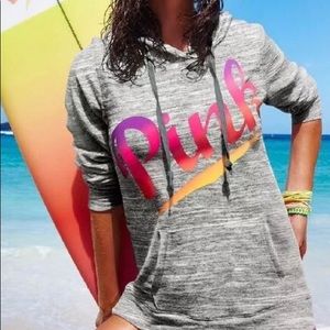 Victoria’s Secret Pink rainbow hi low hoodie L HTF